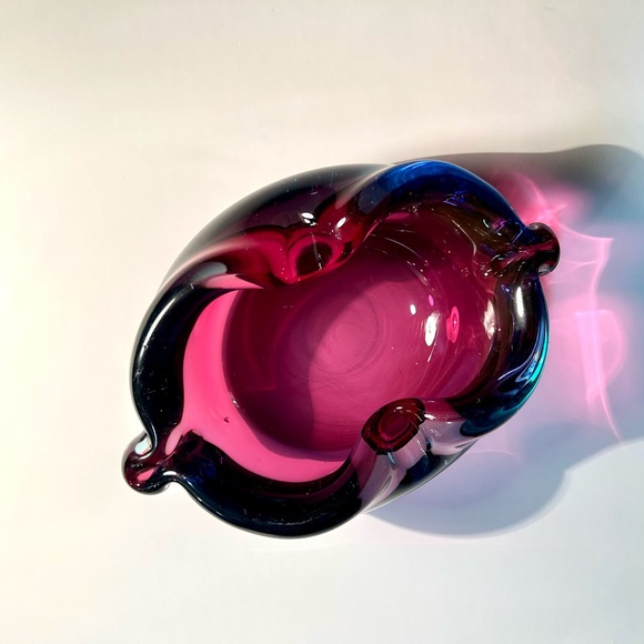 Sommerso vintage glass bowl, pink, purplish and blue - Picture 6 of 10